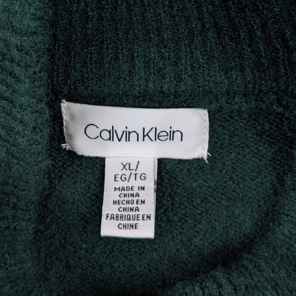 Calvin Klein Mock Neck Bell Sleeve Wool Sweater - Picture 4 of 5